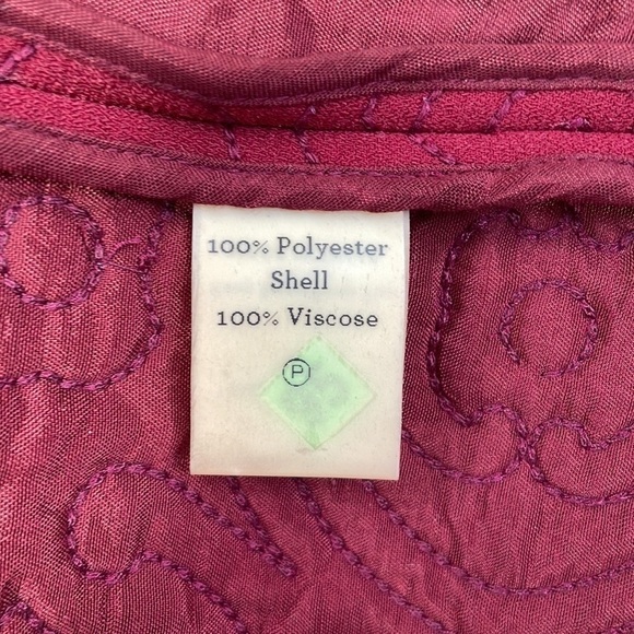 Genes Lecoanet Hemant Jacket France Quilted Burgundy Red Pockets Large - Picture 12 of 12